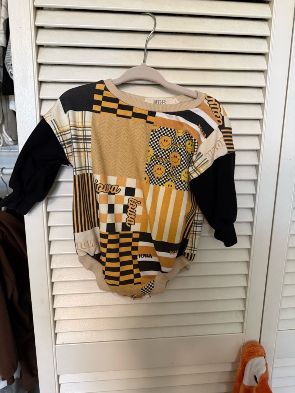 Patchwork Graphic One-Piece Bodysuit Iowa Hawkeyes